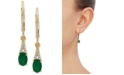 Macy's Emerald (7/8 ct. t.w.) & Diamond (1/20 ct. t.w.) Drop Earrings in 10k Gold